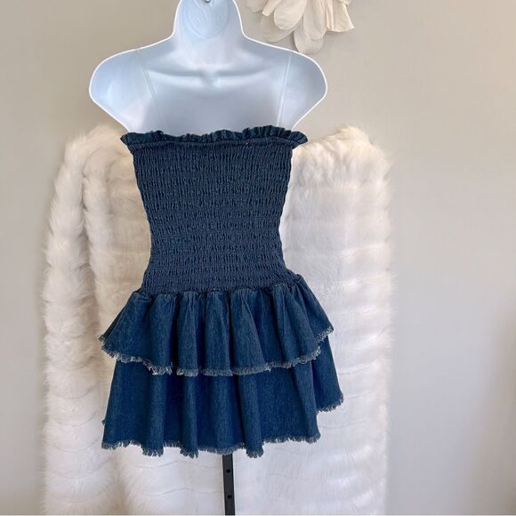 So Be Ruched Ruffle Dress (M) - Picture 3 of 8